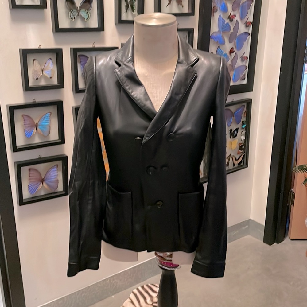 Vintage Balenciaga black leather jacket size 38 - Picture 4 of 16